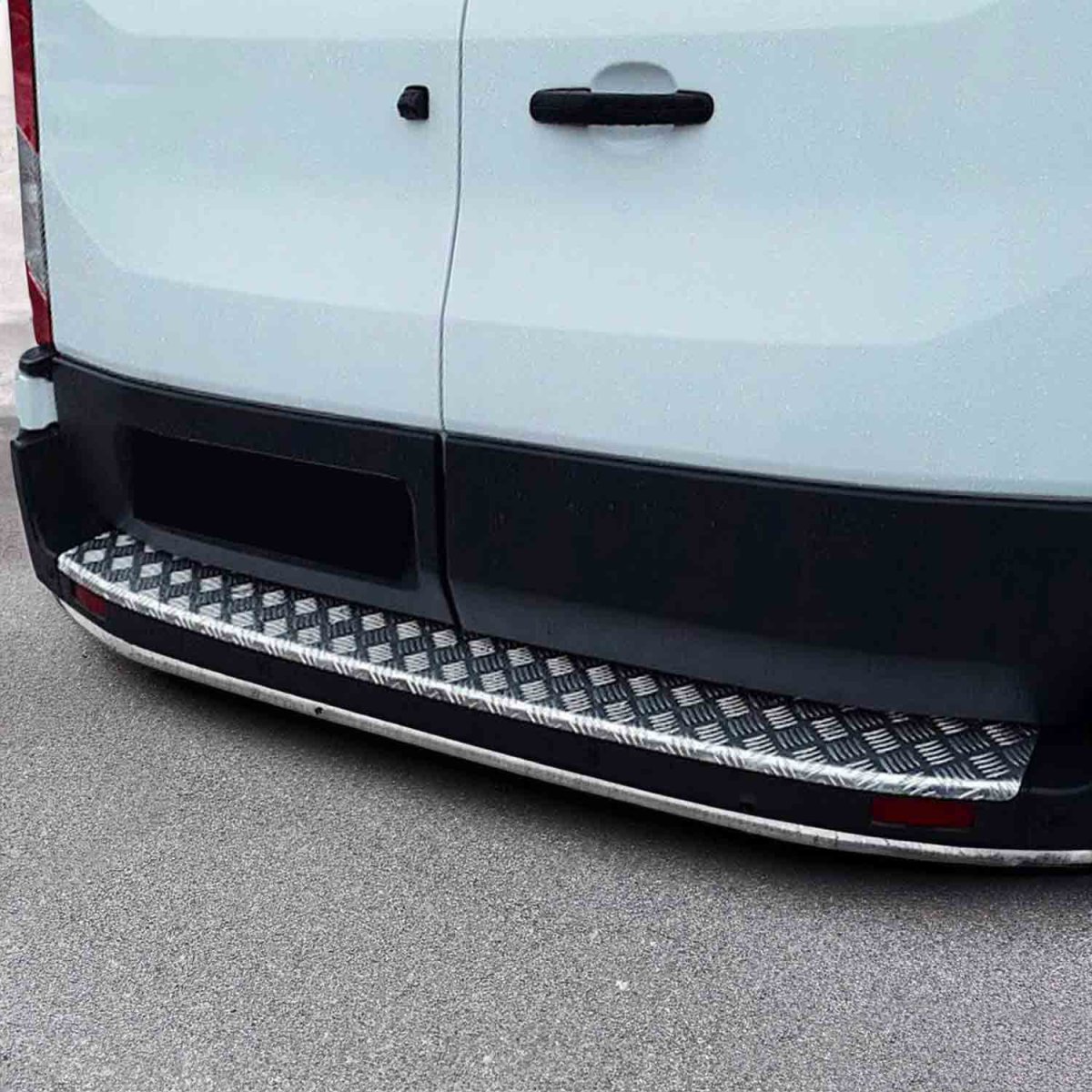 Ford Transit Rear Bumper Sill Cover - Omac - Aluminium - Matte Silver - 2015-2025